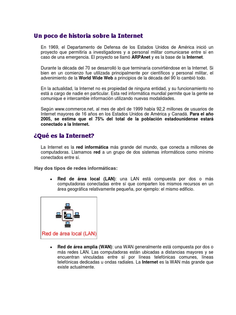 Historia y Funcionamiento de Internet | PDF | Red mundial | Internet y web