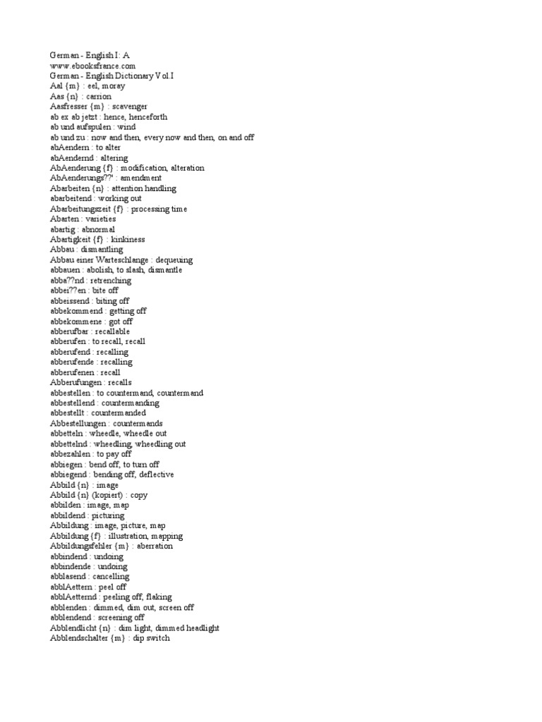Mir hebe cock girl -4"r German English Dictionary I A.txt 0 | PDF | Nature | Business