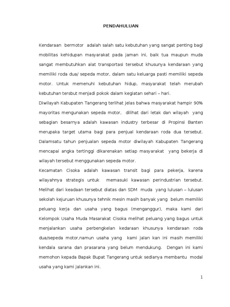 Proposal Bengkel