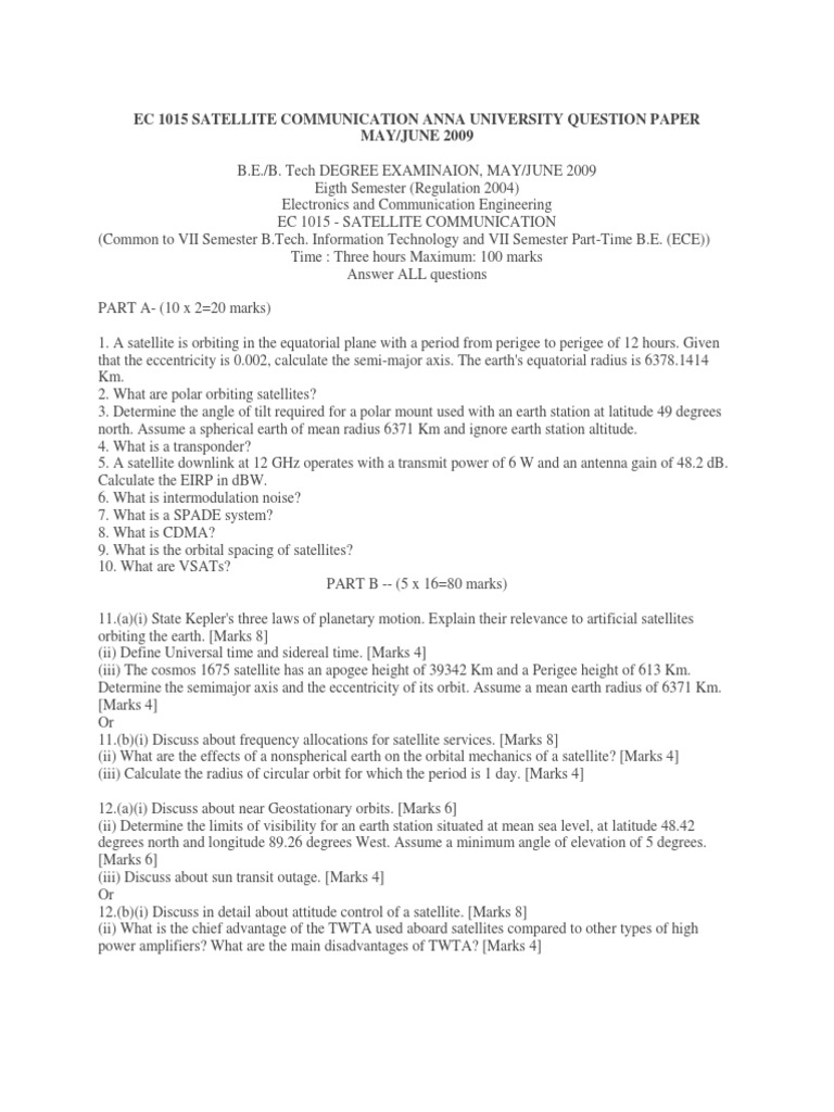 papers on satellite communication