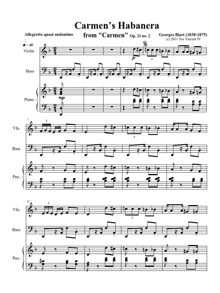 Georges Bizet S Carmen The Habanera