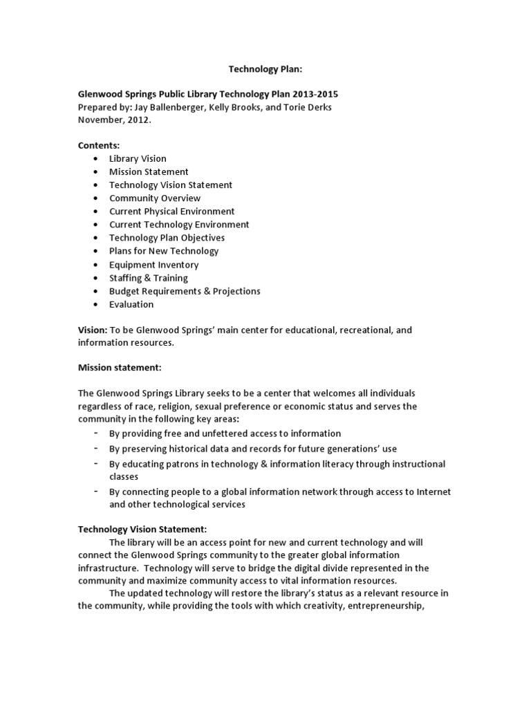 Abby Public Library Technology Plan | PDF | Libraries | Operating System