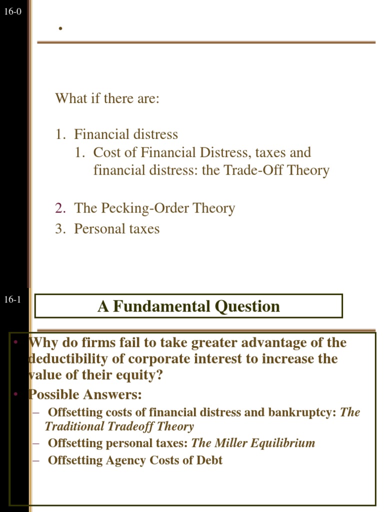 Financial Distress PDF Capital Structure Leverage (Finance)