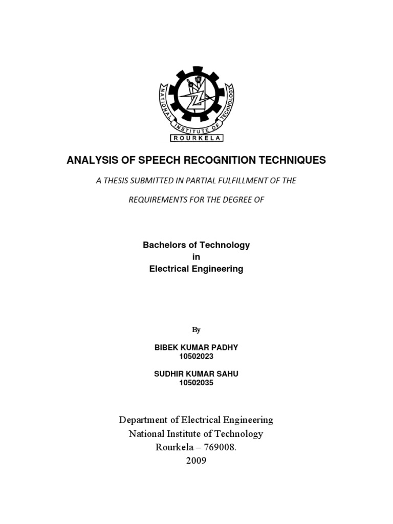 Analysis of Speech Recognition Techniques | PDF | Computers