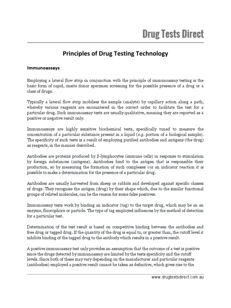 Understanding Urine Drug Testing | PDF | Immunoassay | Gas ...
