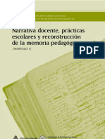 Narrativa Docente, Prácticas Escolares y Reconstrucción de La Memoria Pedagógica