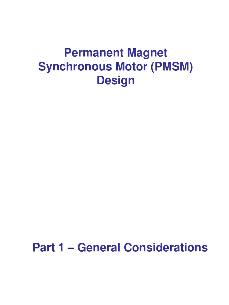 17 Permanent Motor Design PDF Propulsion Electrodynamics