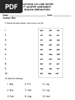 3nd Quarter Assessment