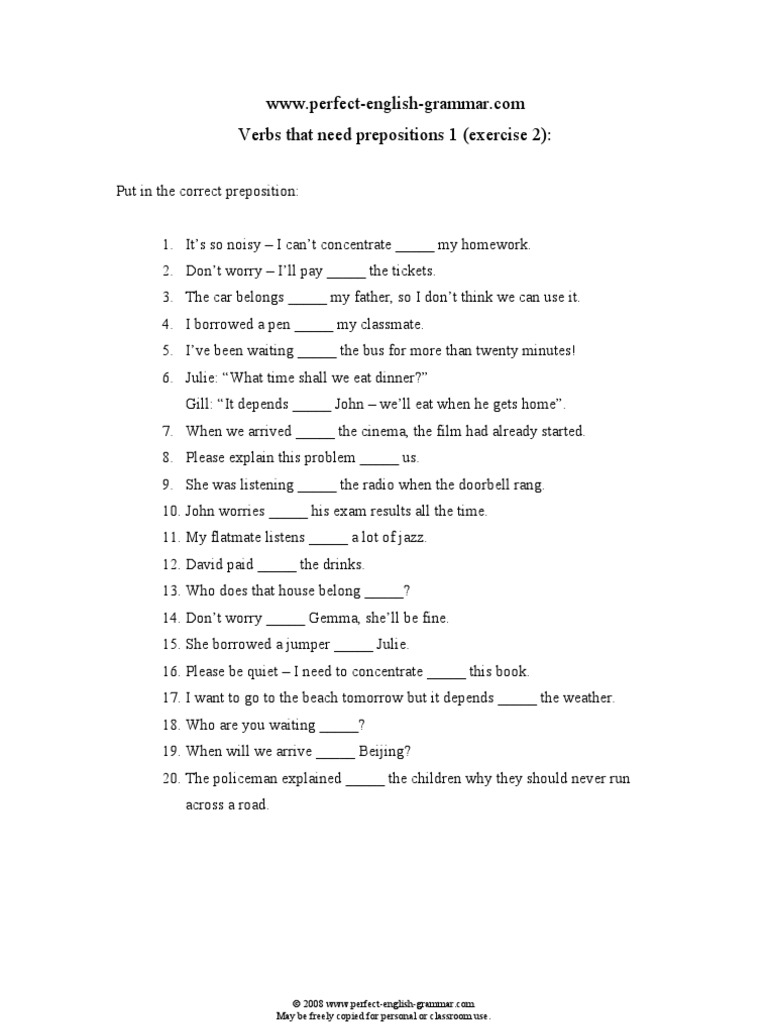 Prepositions after verbs 2 pdf