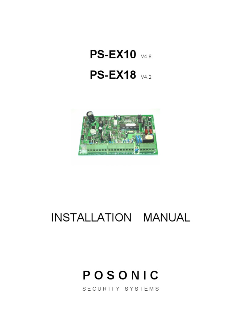 Posonic HomeAlarm EX10 & EX18 Installation Manual - Rev1.0 | Security Alarm  | Telephone