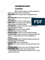 "Information Sheet": Batter and Dough With Size and Shapes