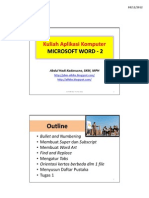 Kuliah Aplikasi Komputer - MS Word-2