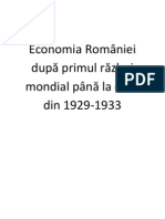 Refacerea şi dezvoltarea economiei României după primul război mondial până la criza din 1929
