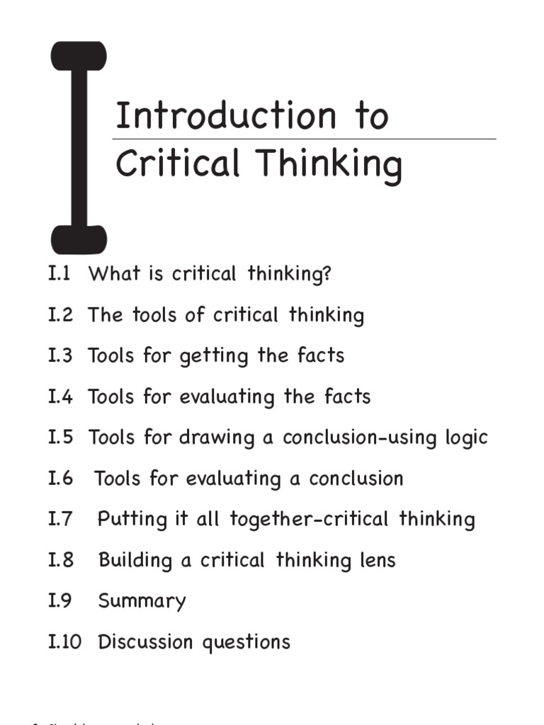 Tools For Critical Thinking | PDF