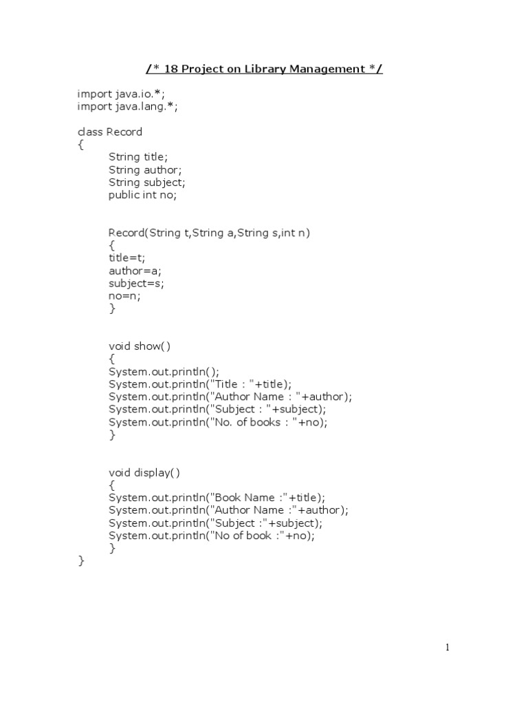Library Management System in Java | PDF | Technology & Engineering