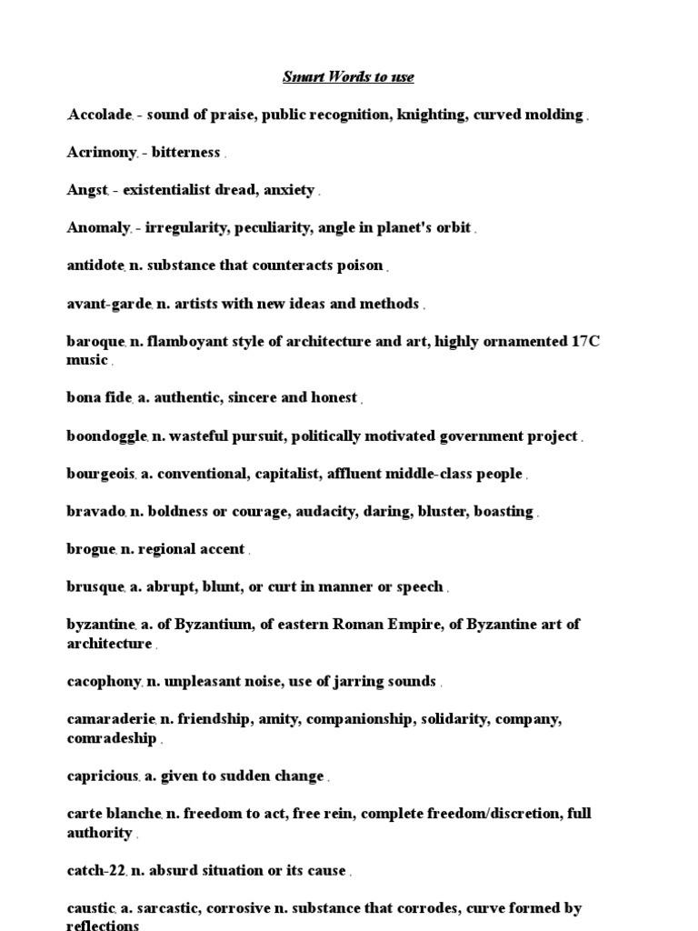 Smart Words To Use PDF Science Philosophical Science