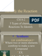 CH 8-2 Identify The Chemical Reaction