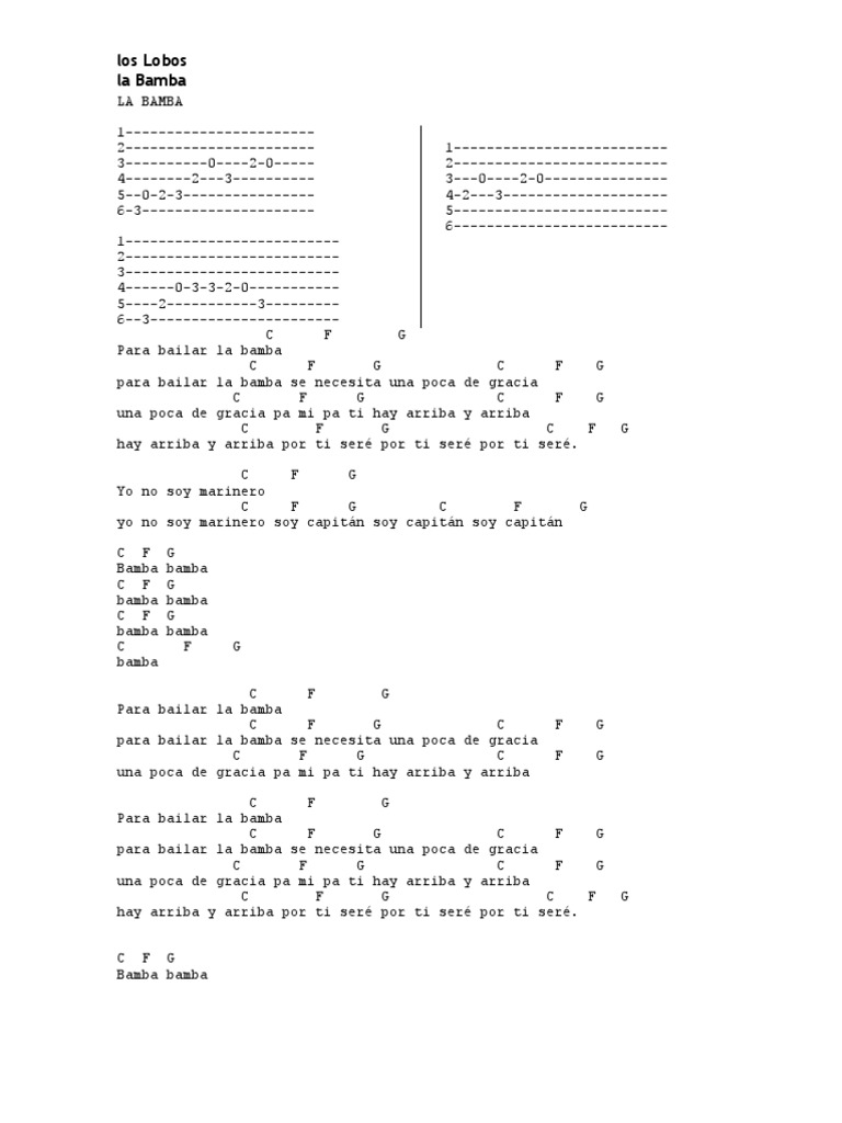 La Bamba Guitarra | PDF
