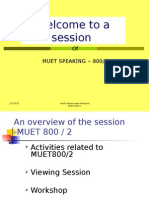 Welcome To A Session: of Muet Speaking - 800/2