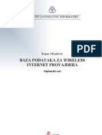 Baza Podataka Za Wireless Internet Provajdera: Fakultet Za Poslovnu Informatiku