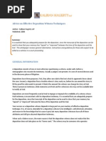 Download Advice on Effective Deposition Witness Techniques by Kalbian Hagerty LLP SN11607208 doc pdf