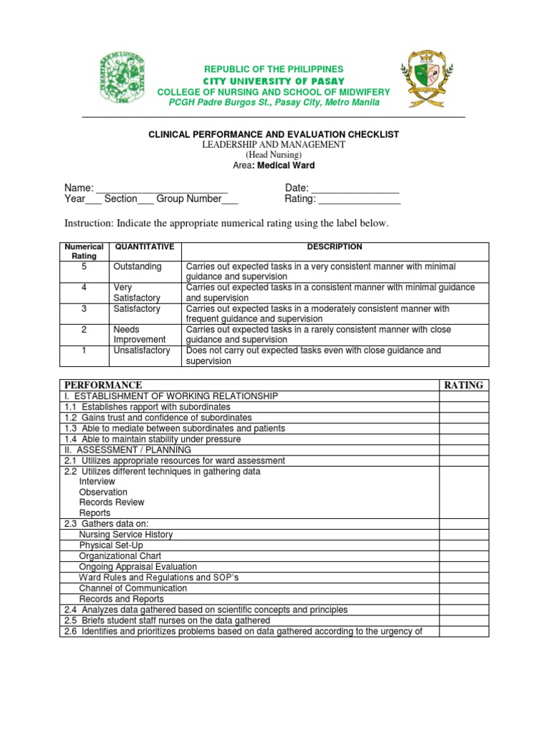 Instruction Indicate The Appropriate Numerical Rating Using The Label