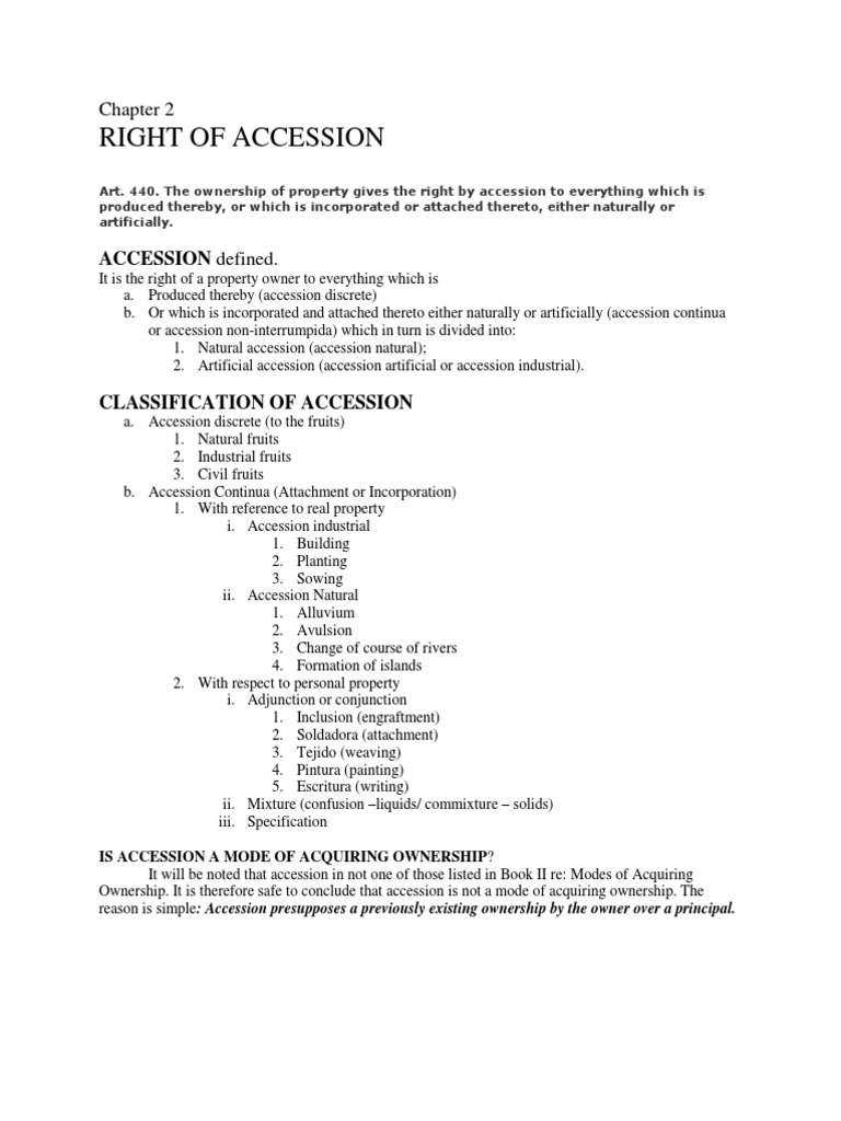 Accession Ownership Property