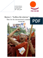 Burma's "Saffron Revolution" Is Not Over: Time For The International Community To Act