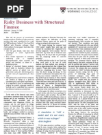 Download The Risky Business of Structured Finance by HBSWK SN11609760 doc pdf