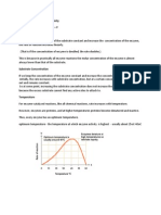 Factors Affecting Enzyme Activity