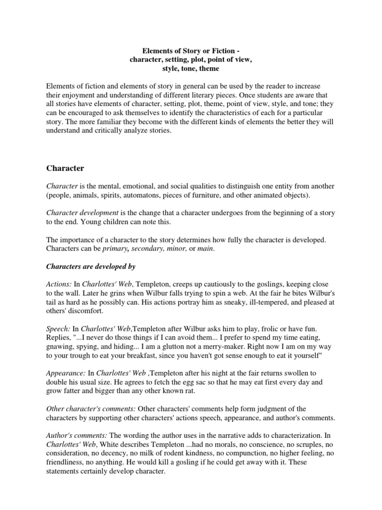 Key Elements of Fiction Explained | PDF | Peter Rabbit | Narration