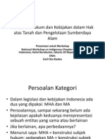 Persoalan Hukum Dan Kebijakan Dalam Hak Atas Tanah ILO UNDP Borobudur Nop 2012