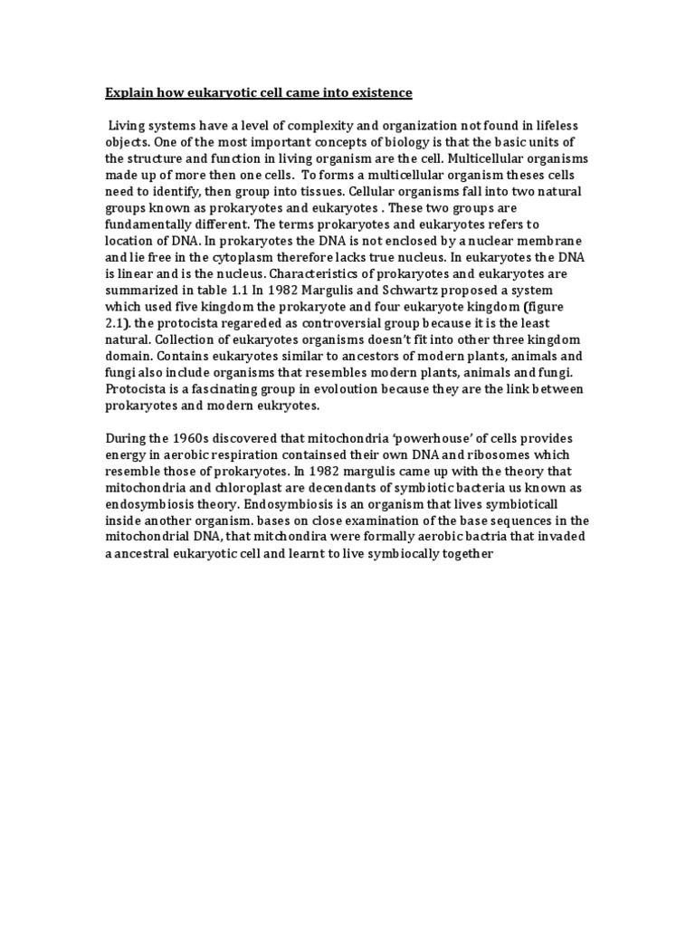 Eukaryotic Cell Origin and Evolution | PDF | Eukaryotes | Cell (Biology)