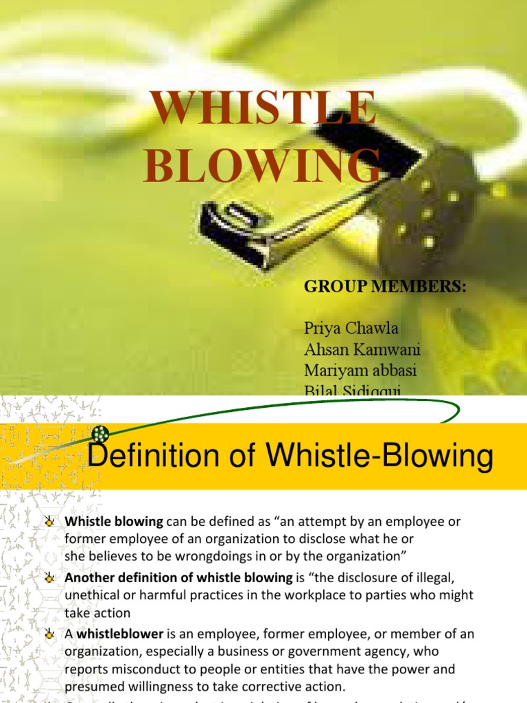 Whistle Blowing Presentation Final Whistleblower Labour
