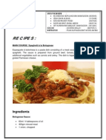 CCCS 3361: Spaghetti À La Bolognese (Main Course), Potato Salad (Appetizer), Longan and Basil Seed Drink