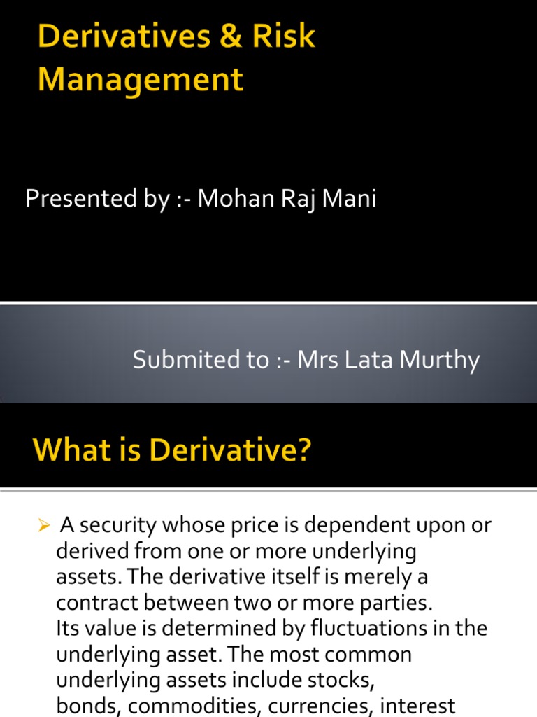 Derivatives & Risk Management | PDF | Derivative (Finance) | Over The