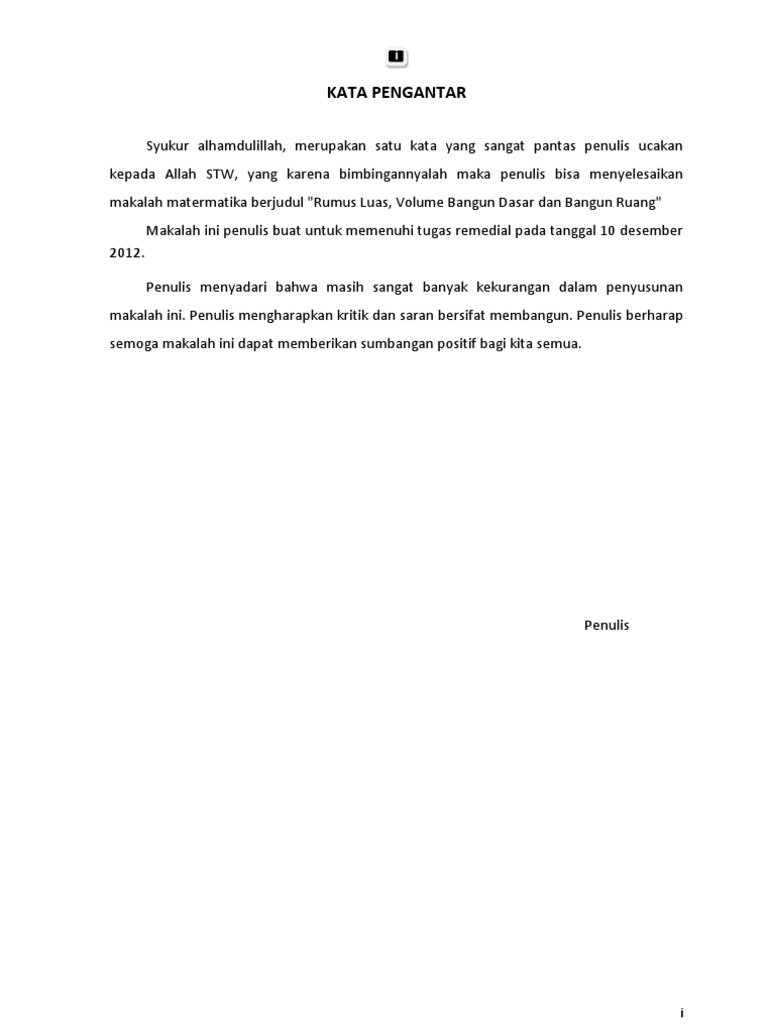 Contoh Makalah Rumus Luas Bangun Datar Dan Ruang