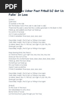 Song Lyrics Usher Feat Pitbull DJ Got Us Fallin' in Love