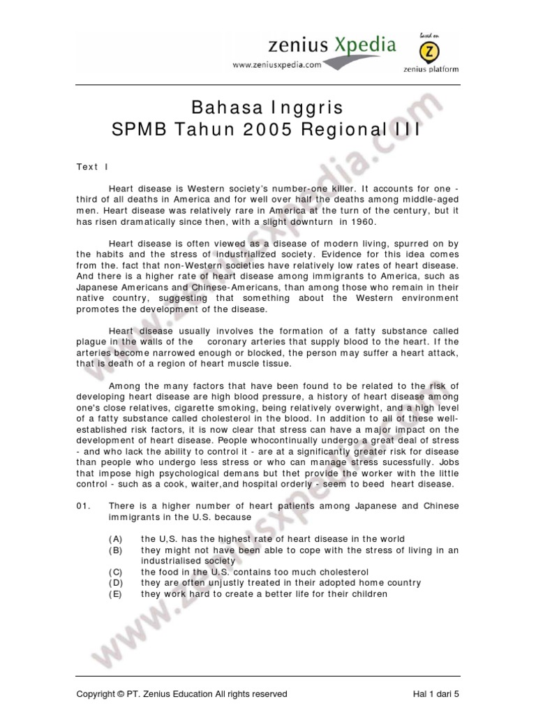 SOAL UJIAN MASUK PERGURUAN TINGGI NEGERI Cardiovascular