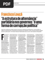 Francisco Louçã “A estrutura de alternância” partidária nos governos “é uma forma de corrupção política”