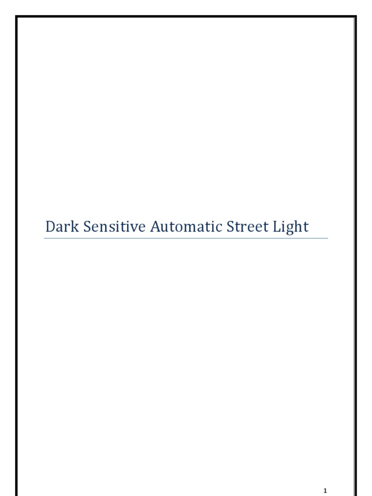 Automatic Street Light Control System | PDF | Switch | Street Light