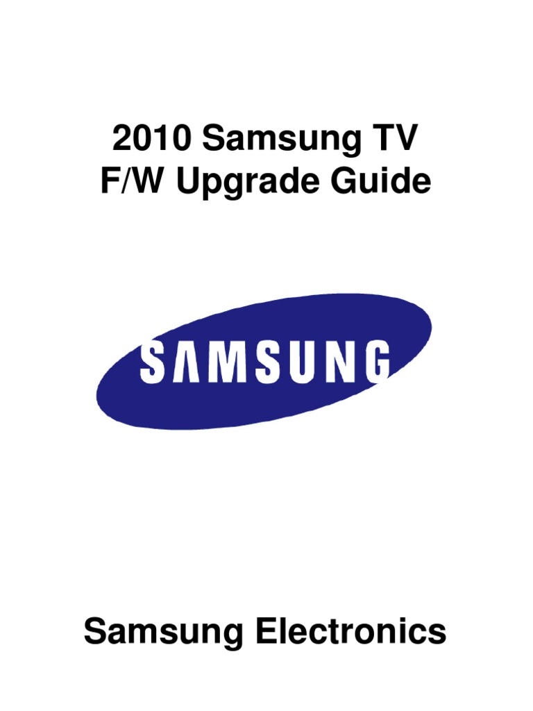 Samsung TV Firmware Upgrade Guide | PDF | Computers | Technology ...