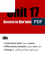 Unit 17: Access To Qur'anic Arabic