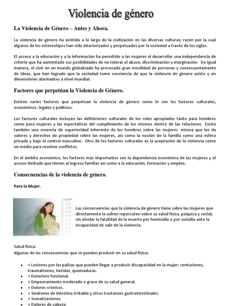 Violencia de Género: Causas y Consecuencias | PDF | La violencia contra ...