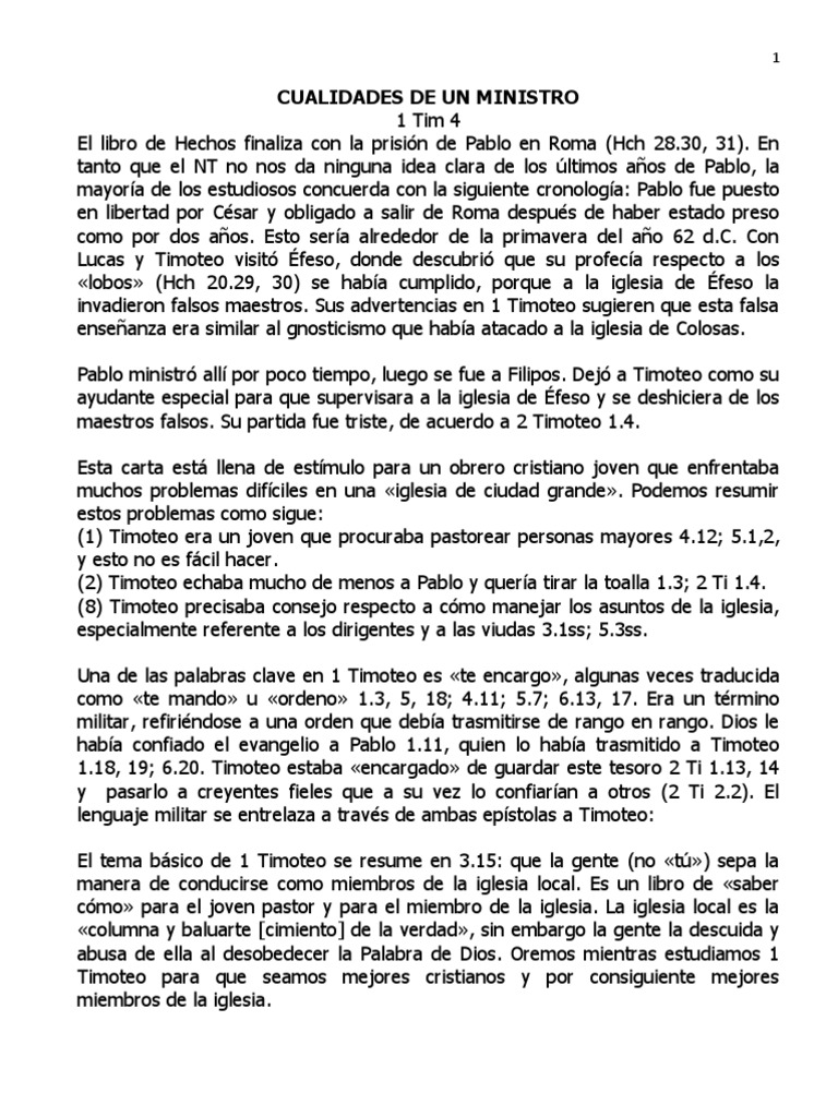 primera de timoteo 4 1 al 3