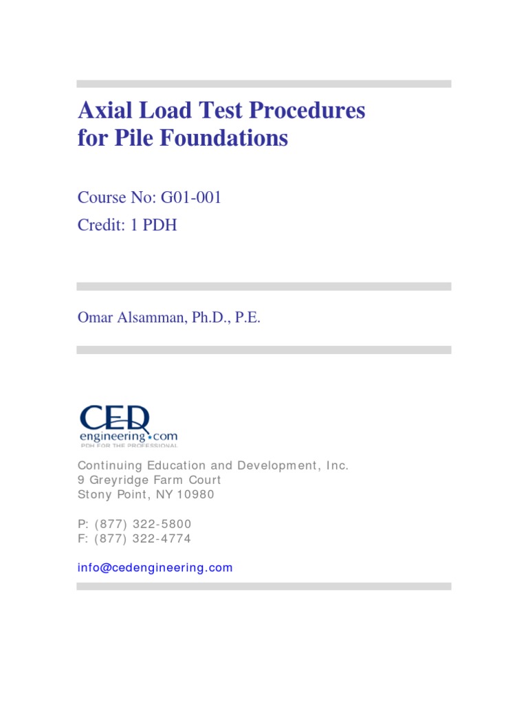 Axial Load Test For Piles | PDF
