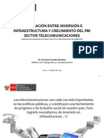 Correlación Entre Inversión e Infraestructura y Crecimiento Del Pbi Sector Telecomunicaciones