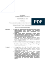 Permendiknas No 28 Tahun 2010 Tentang Penugasan Kepala Sekolah