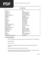 Chemistry Semester 1 Final Study Guide Key