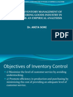 Inventory Management of Engineering Goods Industry in Punjab: An Empirical Analysisis